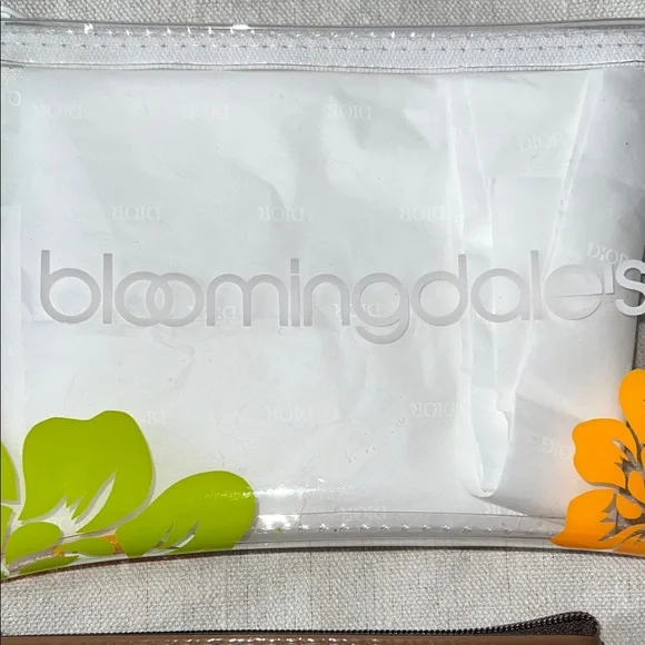Bloomingdale's Brown and Clear Floral Travel Set Cosmetic Bags - Picture 4 of 9